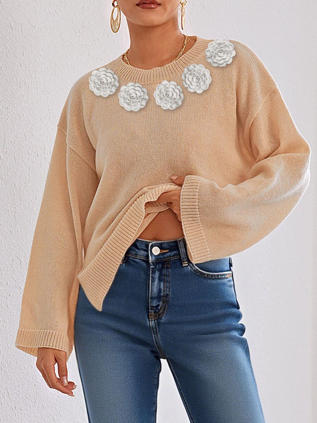 Women Pullover with Applique Detail