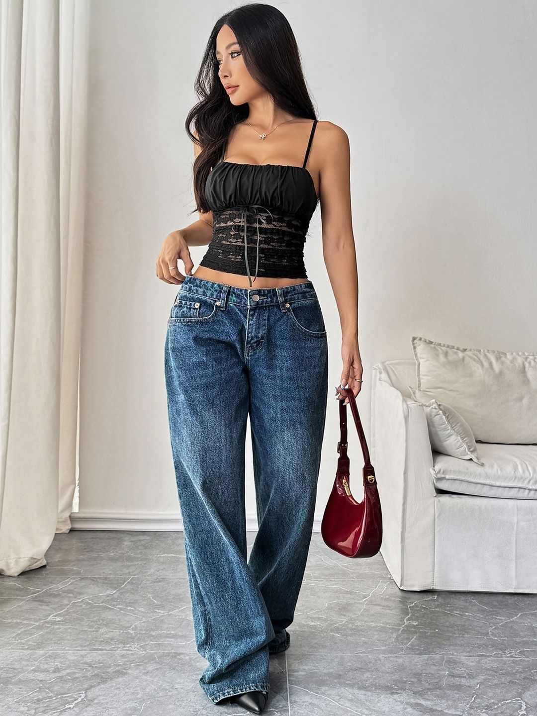 Embellished Cotton Crop Top