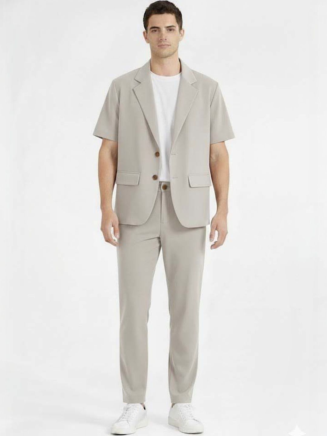 Solid Blazer with Trousers