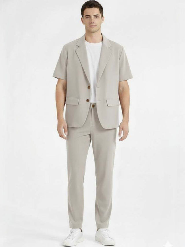 Solid Blazer with Trousers