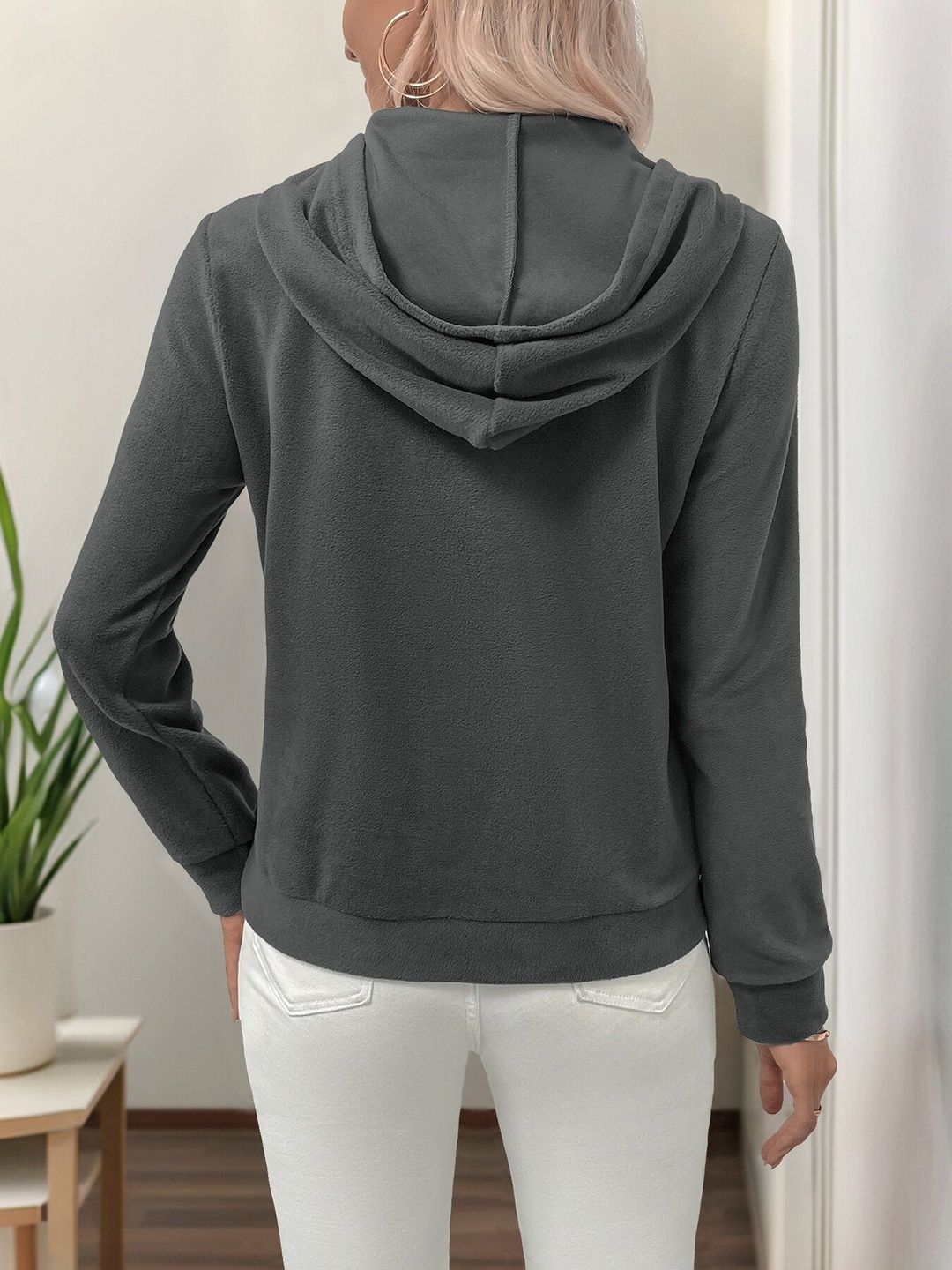 Women Printed Hooded Sweatshirt