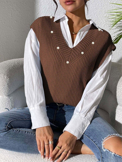 Women Ribbed Sweater Vest