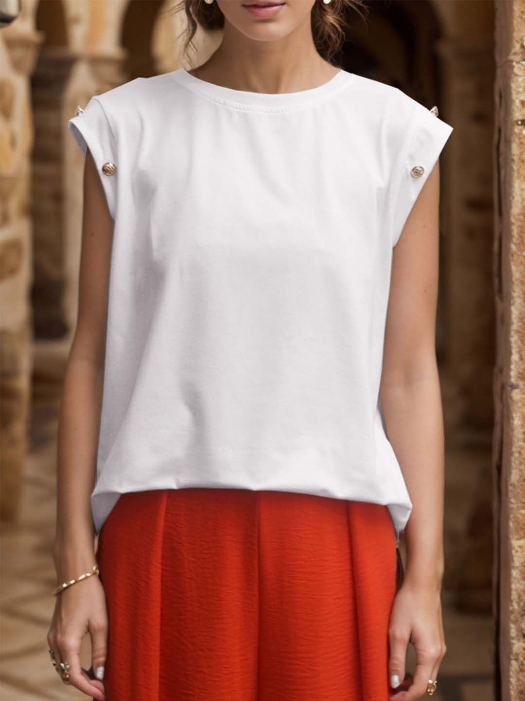NOWI Round Neck Short Sleeves Top