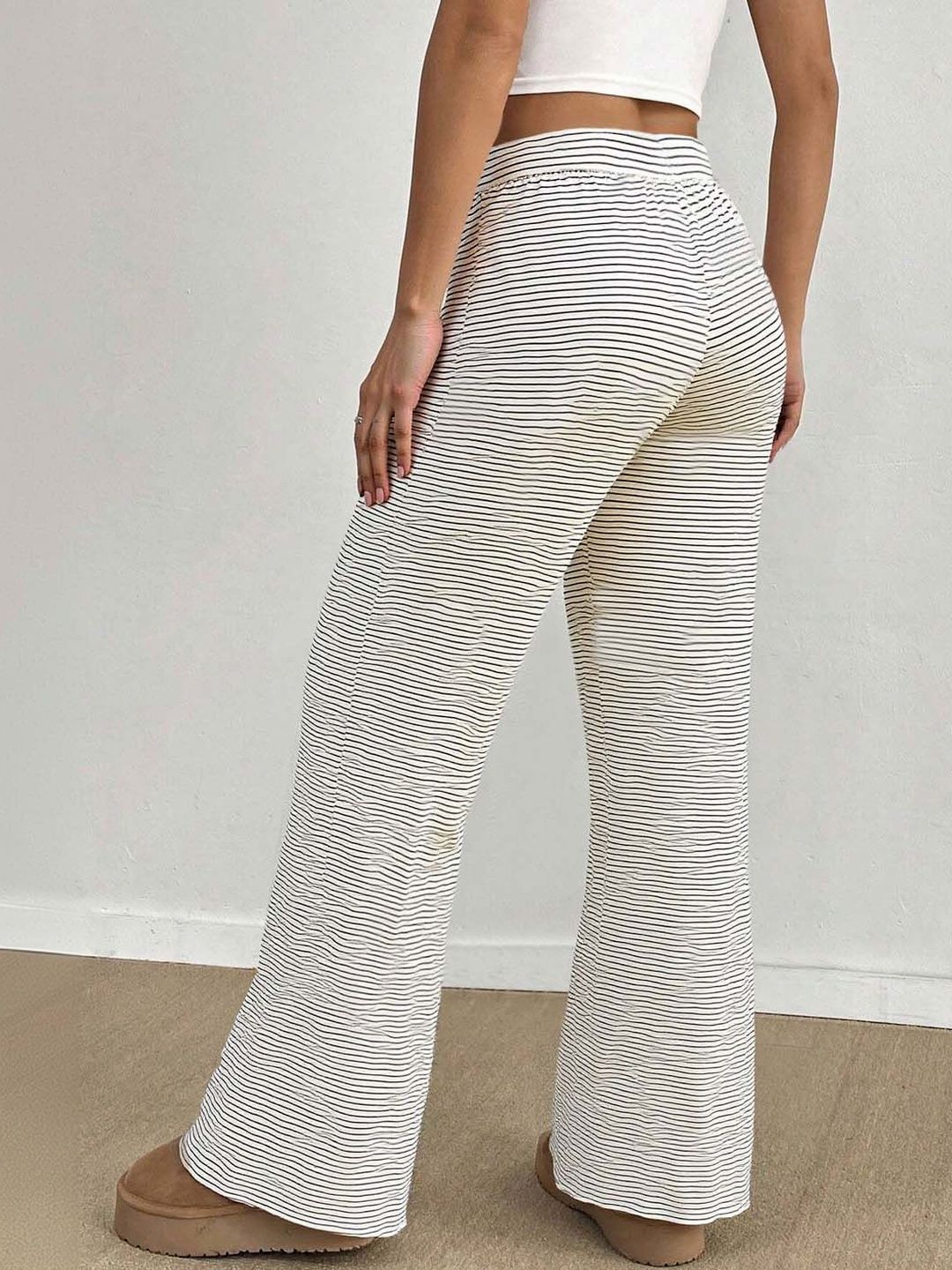 Striped Mid Rise Lounge Pants