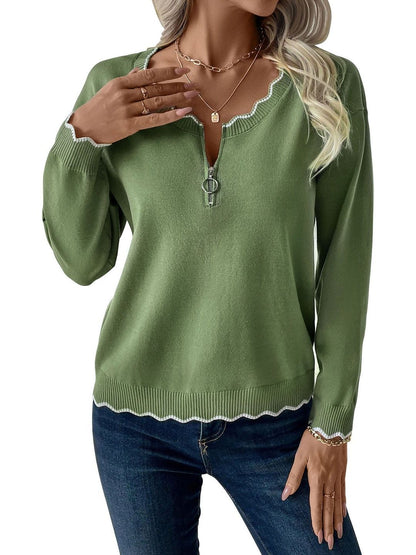 Pullover in Green - Nowi Korean Fashion