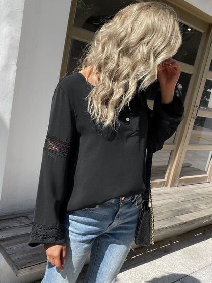 Women's Black Top Blend Printed Regular Fit