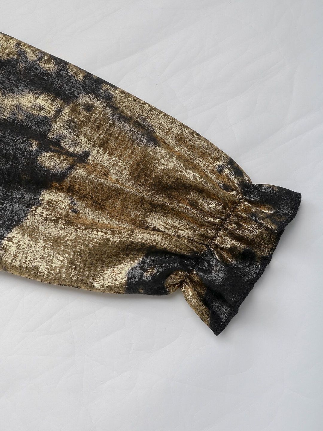 Women's Gold Print Midi Dress
