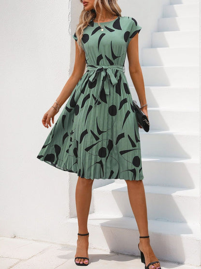 NOWI Printed Fit & Flare Midi Dress