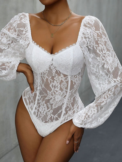 Self Design Sweetheart Neck Bodysuit