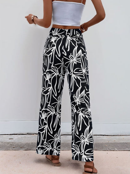 Women Floral Printed Loose Fit Non Iron Trousers