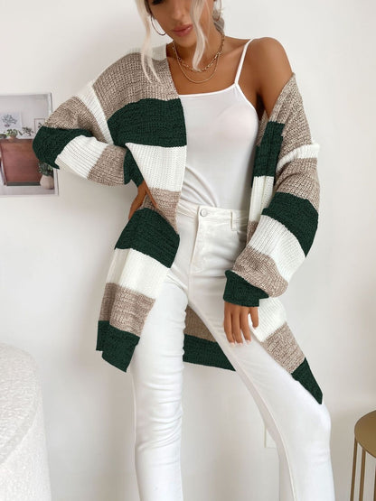 Women Striped Woollen Cardigan