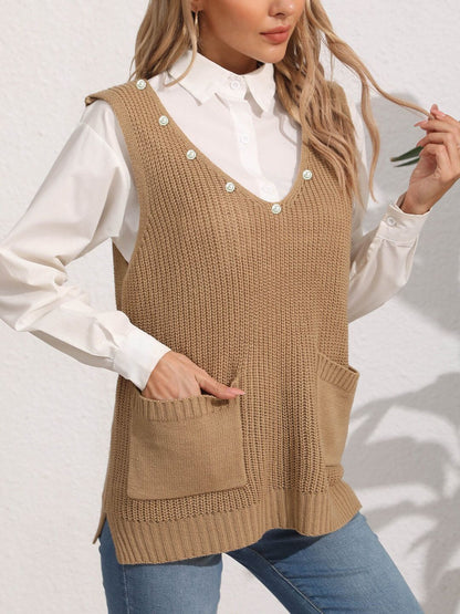Women Ribbed Sweater Vest