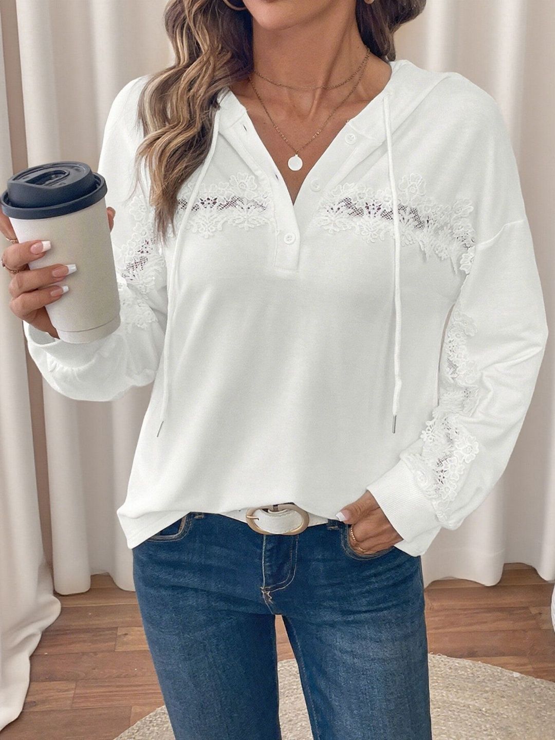 Women Embellished Hooded Sweatshirt