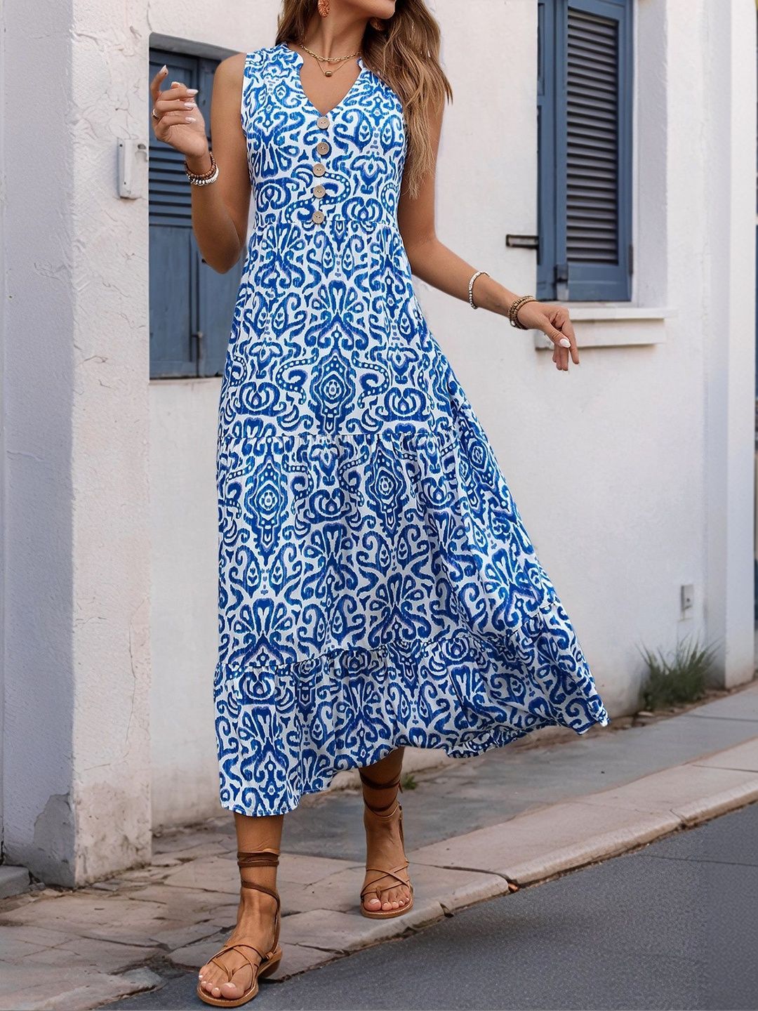 Print A-Line Midi Dress