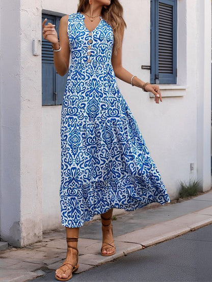 Print A-Line Midi Dress