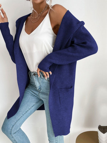 Women's Blue Nowi Women Ribbed Cardigan