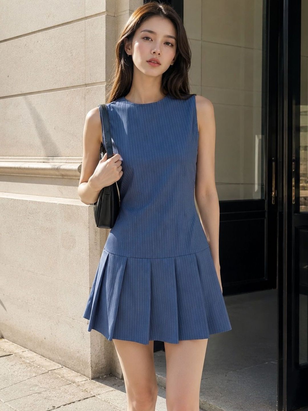 Striped A-Line Mini Dress