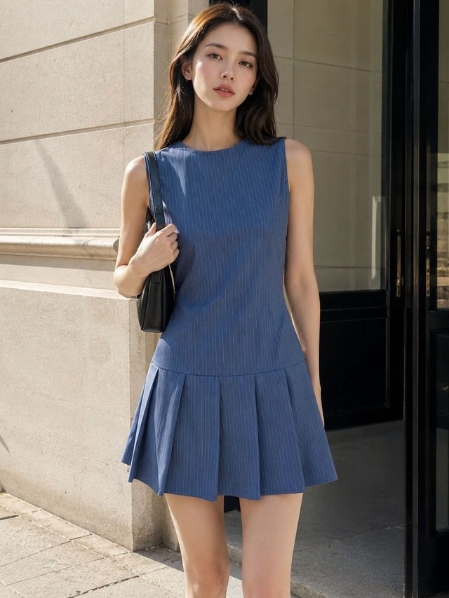 Striped A-Line Mini Dress