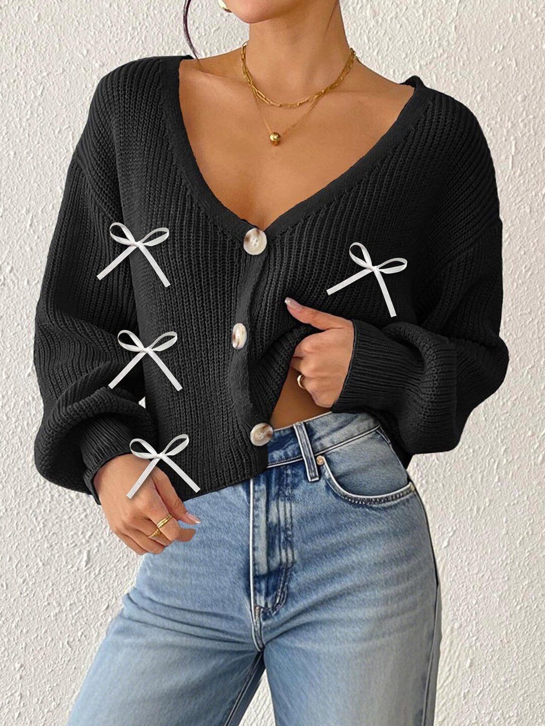 Women Crop Cardigan