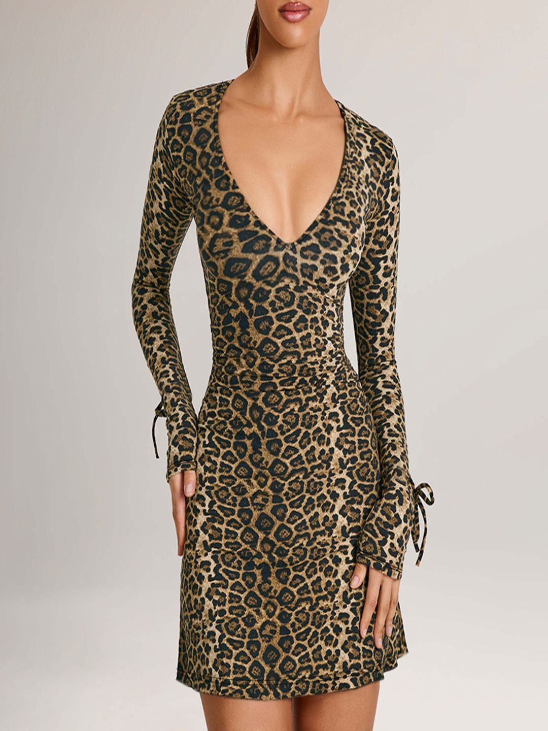 NOWI Animal Print Bodycon Mini Dress
