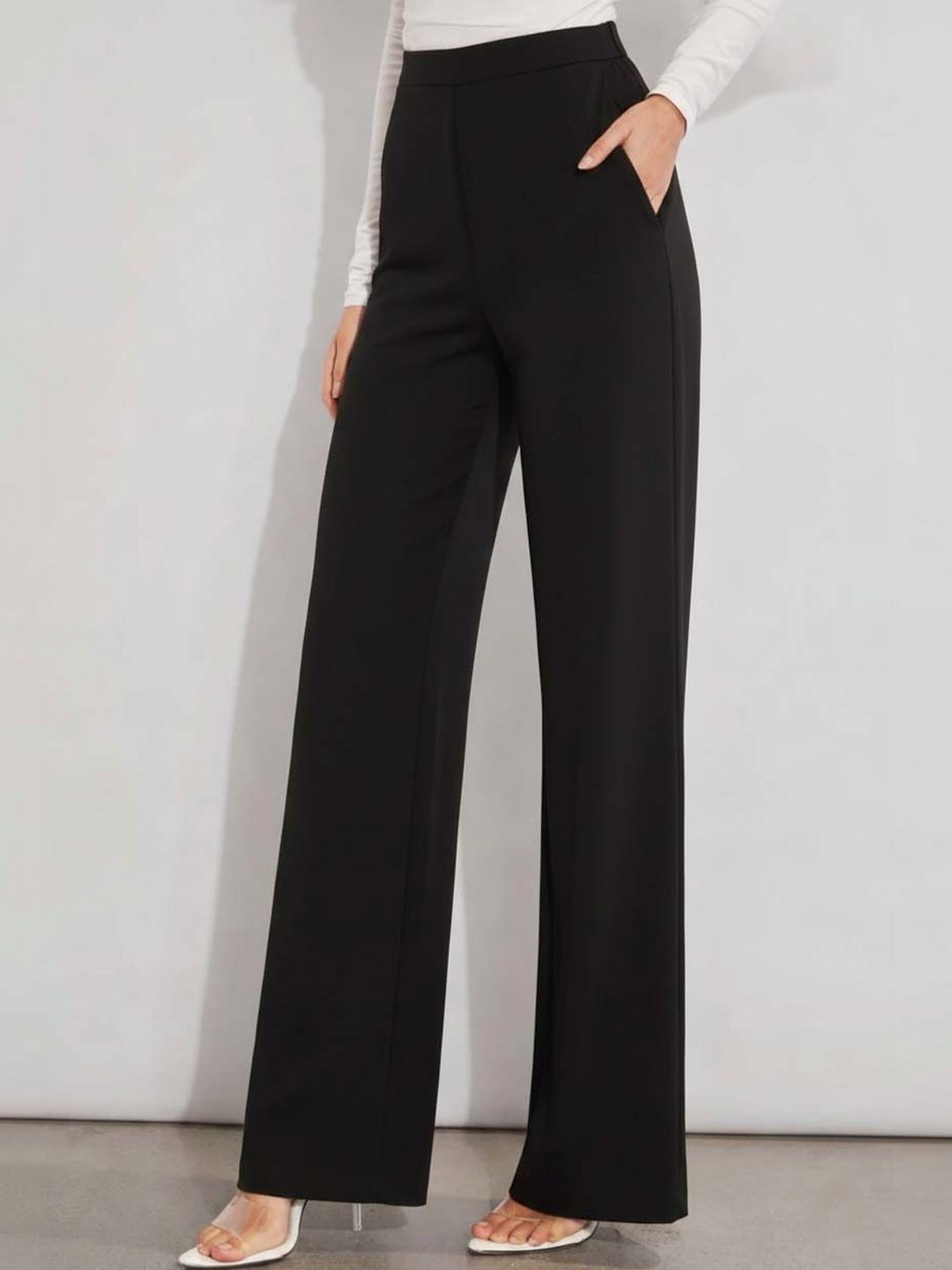 Women Straight Fit Wrinkle Free Trousers