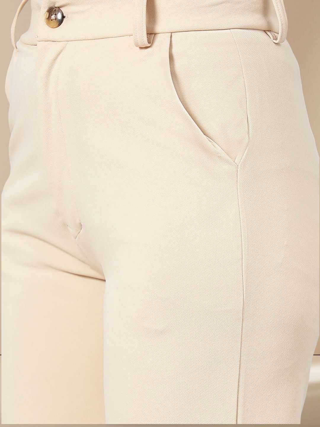Women Straight Fit High-Rise Trousers