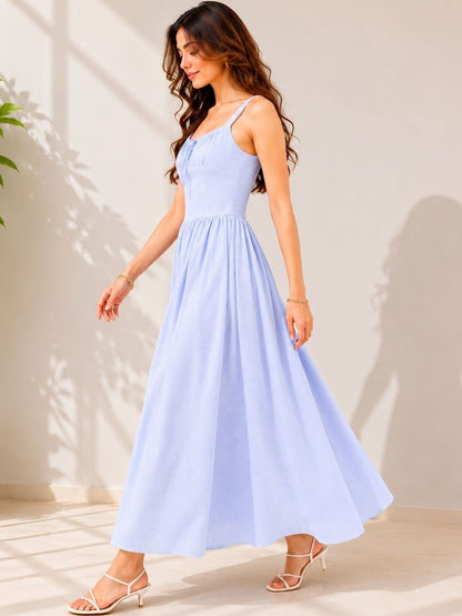 Striped A-Line Maxi Dress