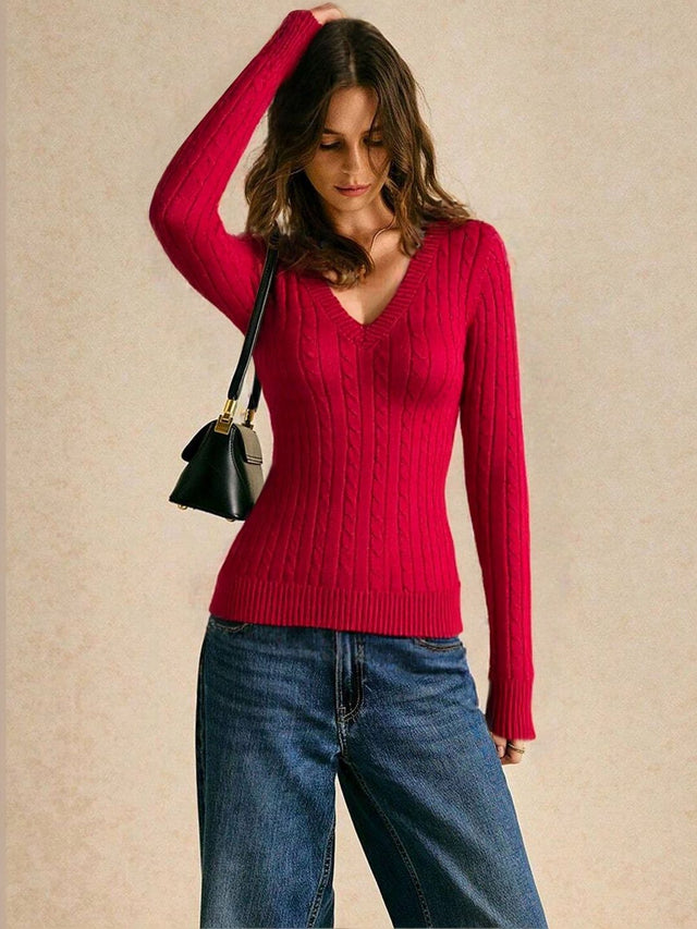 Women Cable Knit Pullover
