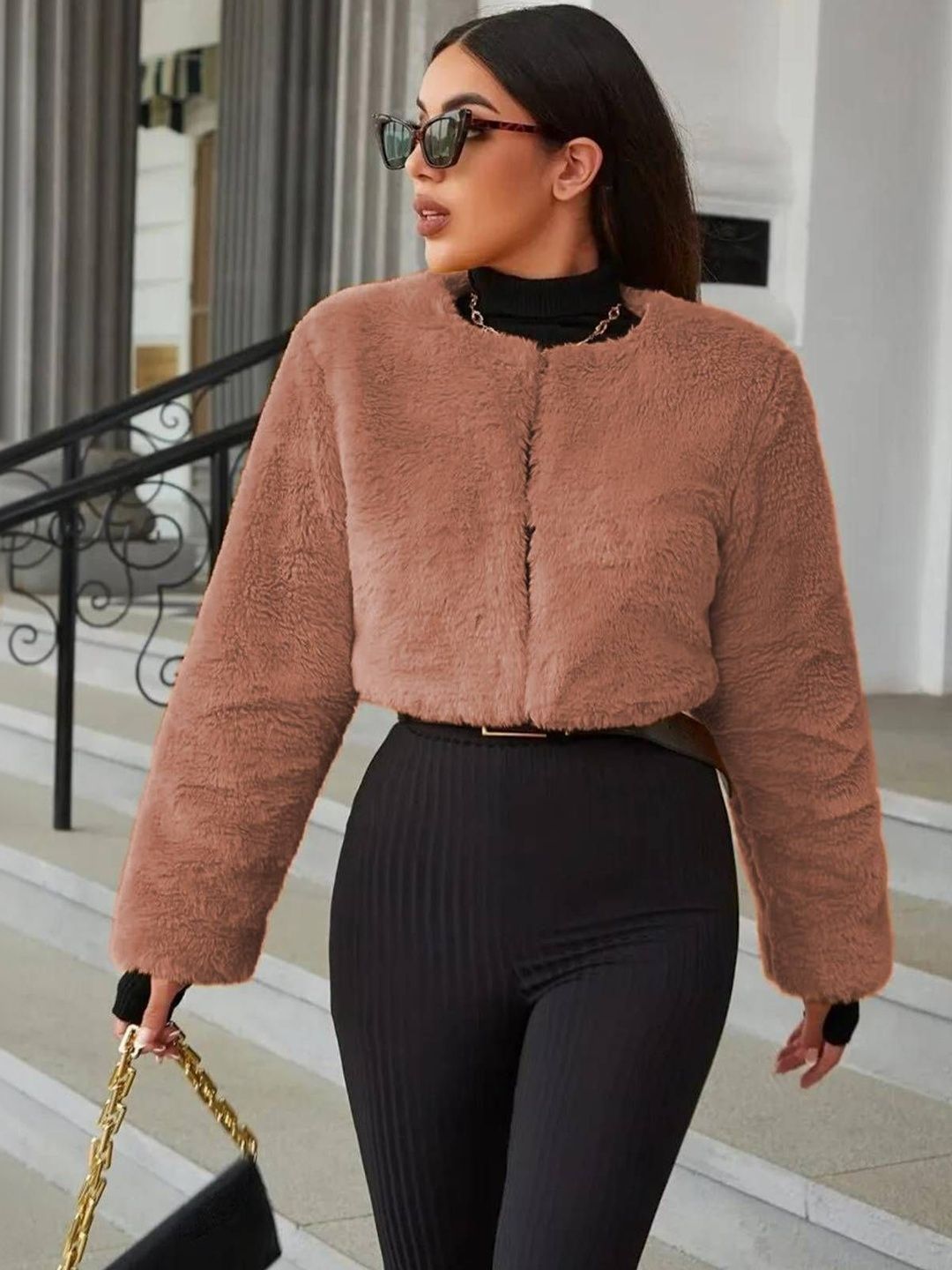 NOWI Women Crop Open Front Jacket