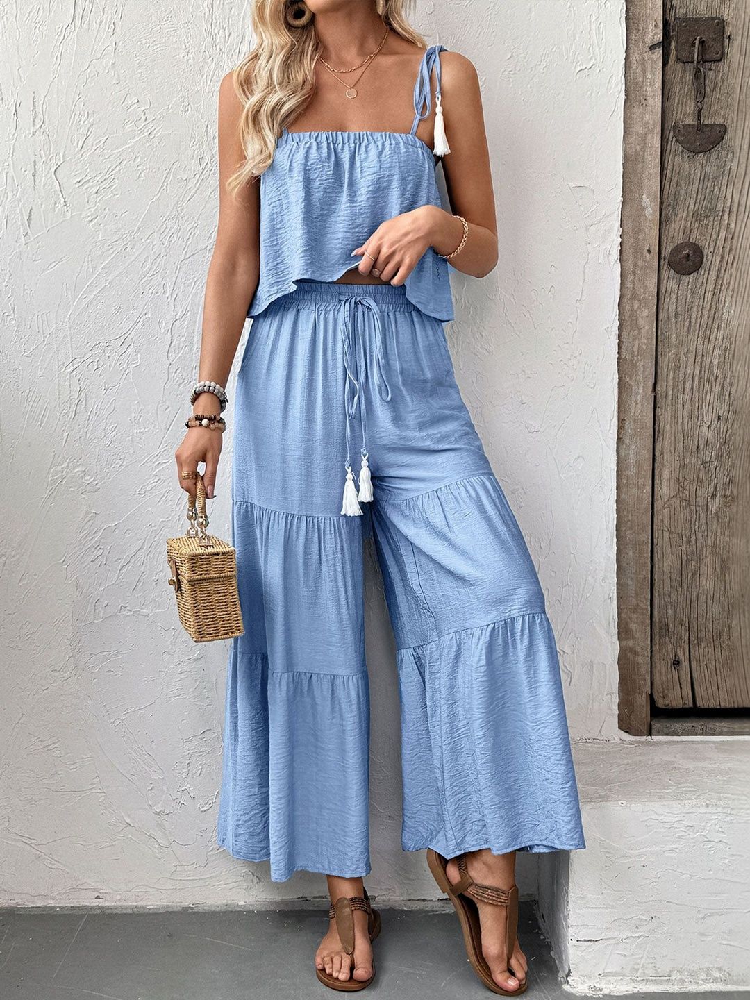 Shoulder Straps Top & Palazzos Co-Ords