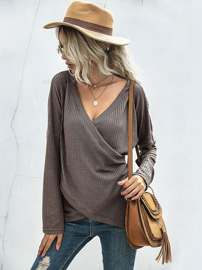 Women's Brown Pullover Blend Printed Regular Fit