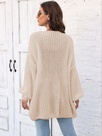 Women Ribbed Longline Cardigan
