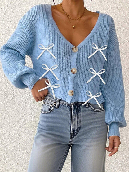 Women Ribbed Crop Cardigan