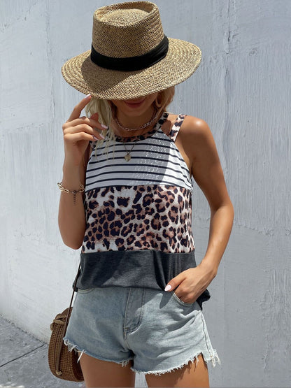 Animal Colourblocked Cotton Top