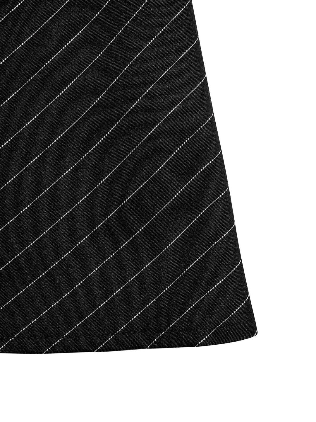 Women's Black Striped Fit & Flare Mini Dress