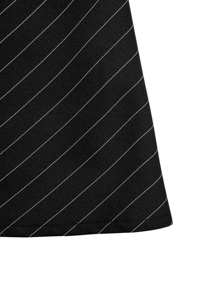 Women's Black Striped Fit & Flare Mini Dress