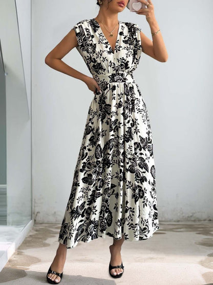 Floral Print Fit & Flare Midi Dress