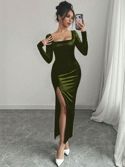 Bodycon Maxi Dress Style 806 - Nowi Korean Fashion