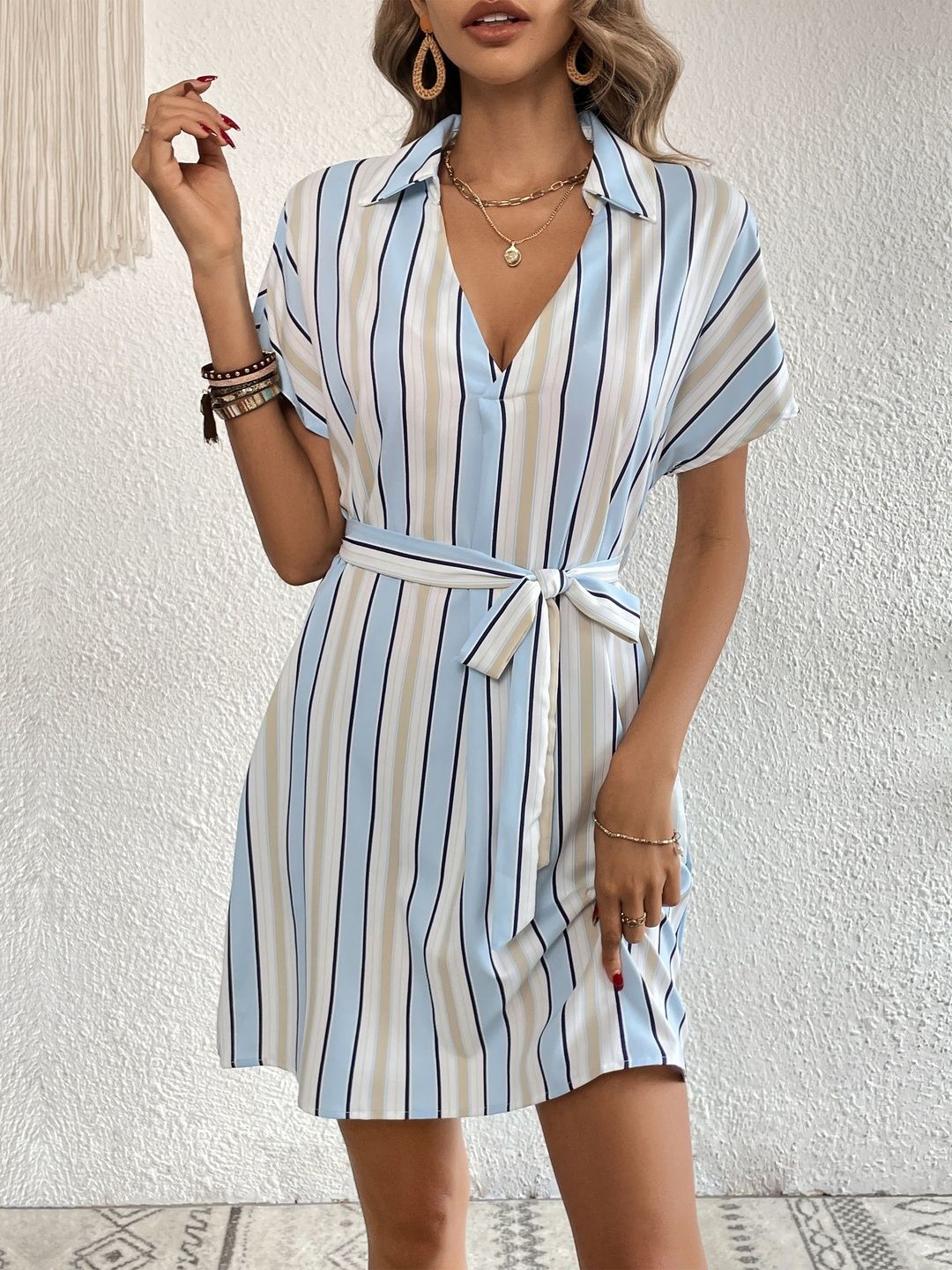 Striped Shirt Dress