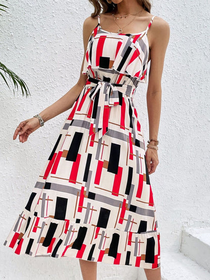 Print Fit & Flare Midi Dress