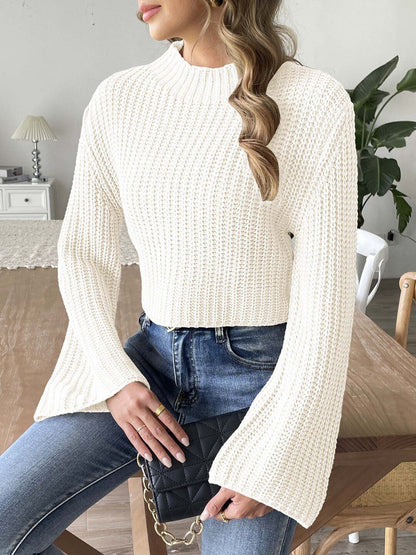 Women Ribbed Crop Pullover