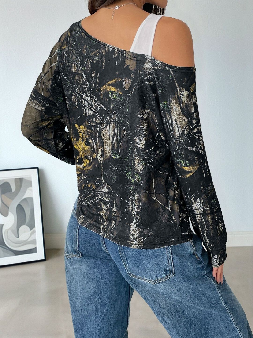 Women Camouflage Printed T-shirt
