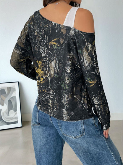 Women Camouflage Printed T-shirt