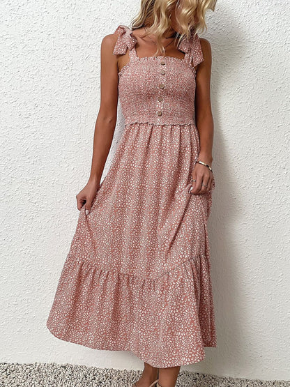 Floral Print A-Line Midi Dress