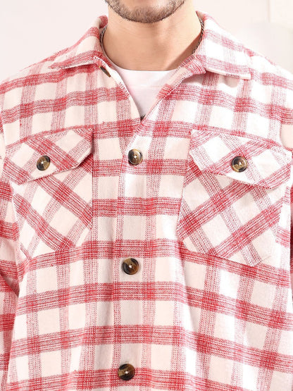 Checked Spread Collar Shackets