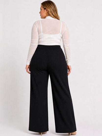 Women Relaxed Straight Fit High-Rise Trousers