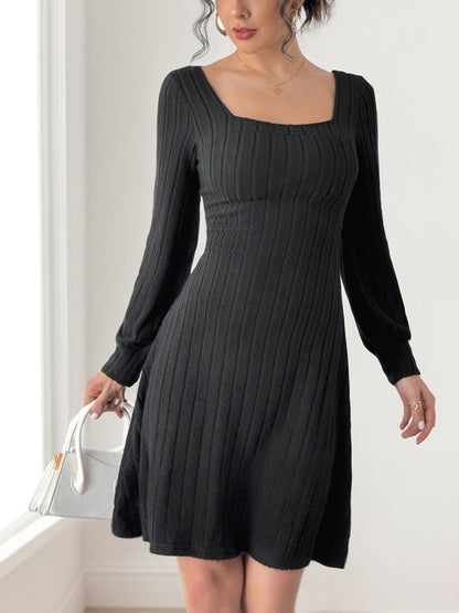 Women's Black A-Line Dress Blend Printed