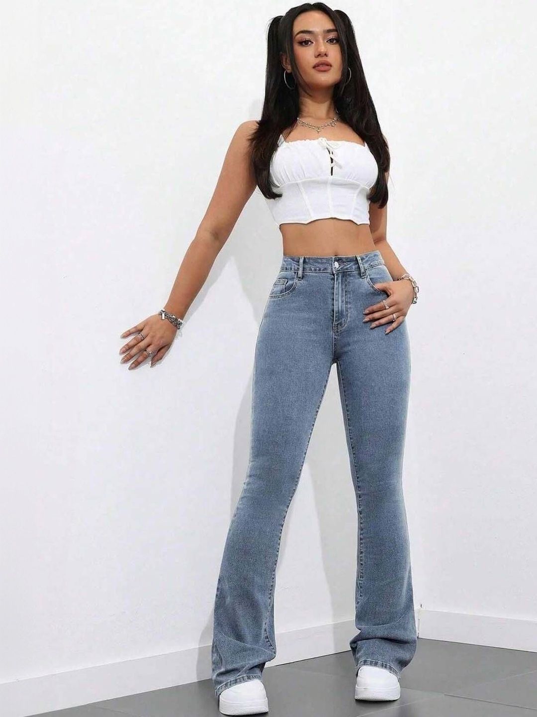 Women Bootcut High-Rise Stretchable Jeans