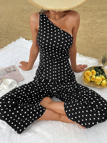 Printed Basic Jumpsuit with Layered