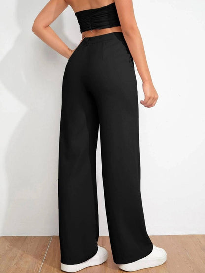 Women Regular Fit High-Rise Easy Wash Trousers